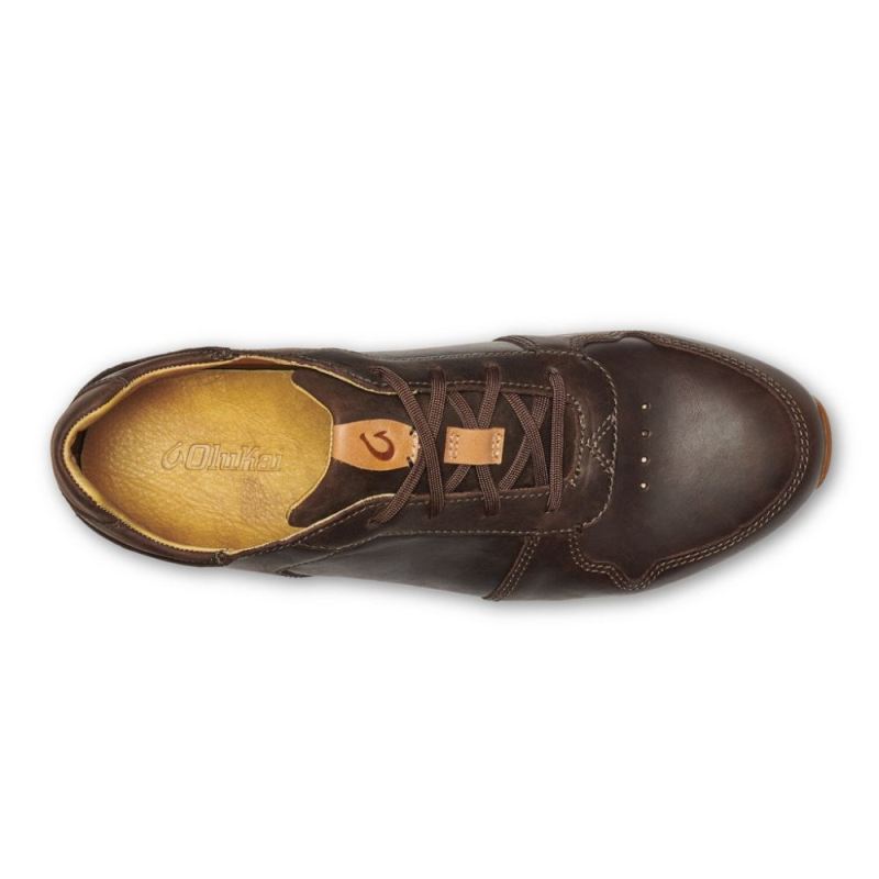Olukai | Huaka'i Li Men's Leather Sneakers - Dark Wood