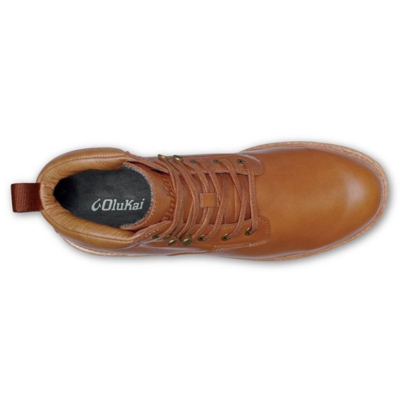 Olukai | Kilakila Men's Leather Boots - Coconut Husk