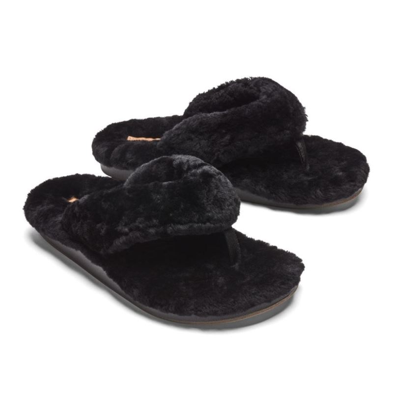 Olukai | Kipe'a Heu Women's Slipper Sandals - Black - Click Image to Close