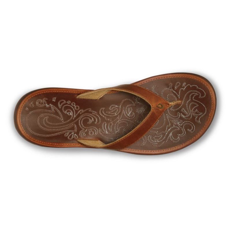 Olukai | Paniolo Women's Leather Flip Flops - Natural