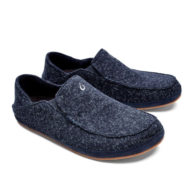 Olukai | Moloa Hulu Men's Wool Slippers - Trench Blue