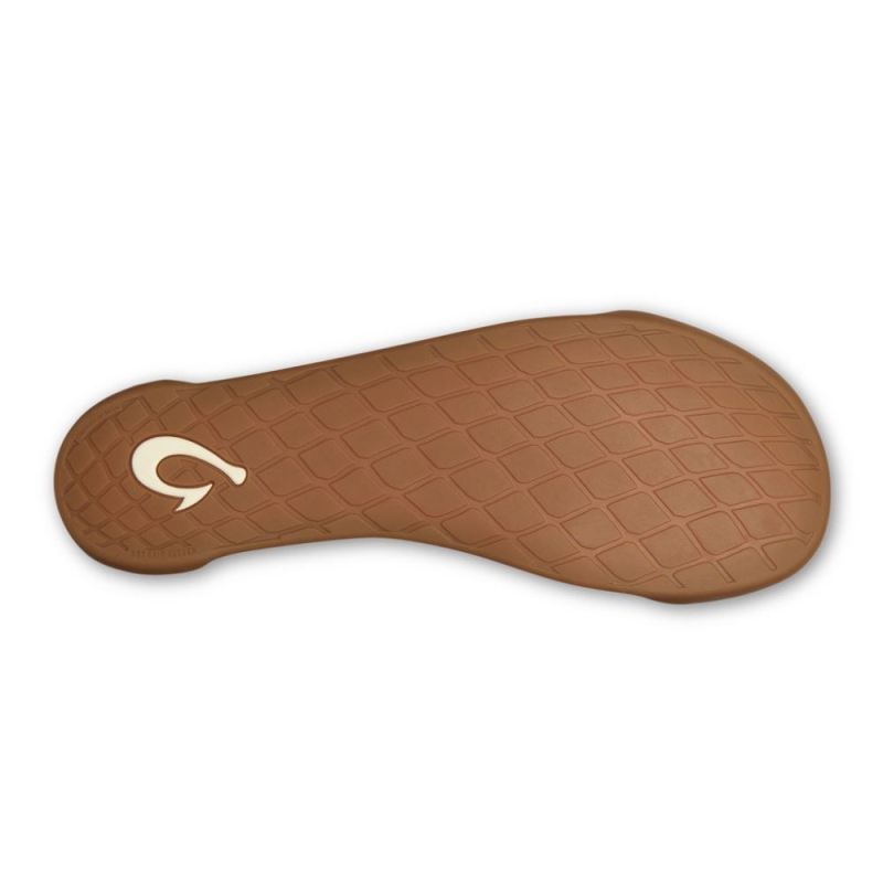 Olukai | Kipuka Hulu Men's Leather Slippers - Charcoal - Click Image to Close