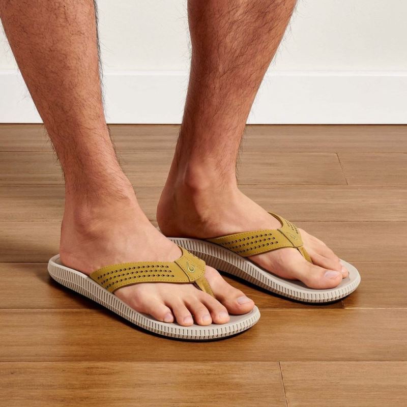 Olukai | Ulele Men's Beach Sandals - Limu / Mineral Grey