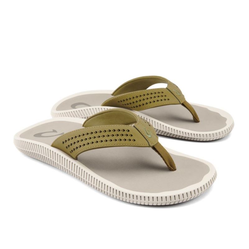 Olukai | Ulele Men's Beach Sandals - Limu / Mineral Grey - Click Image to Close