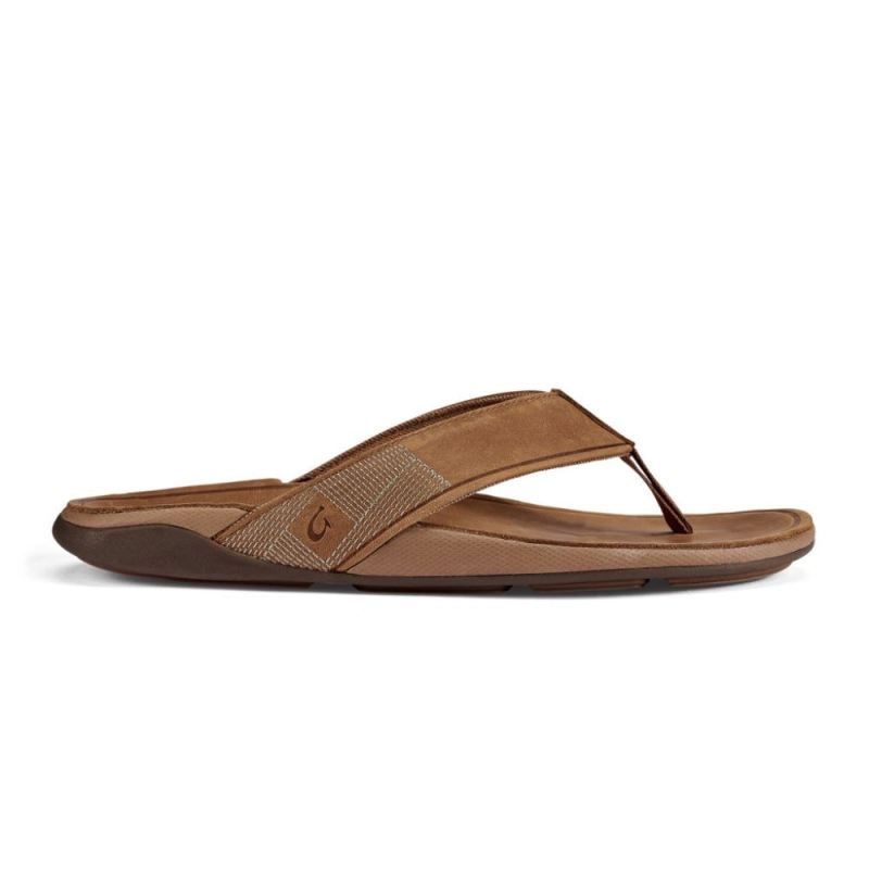Olukai | Tuahine Men's Leather Beach Sandals - Toffee