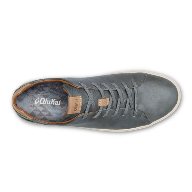 Olukai | Lae'ahi Li 'Ili Men's Leather Sneakers - Charcoal - Click Image to Close