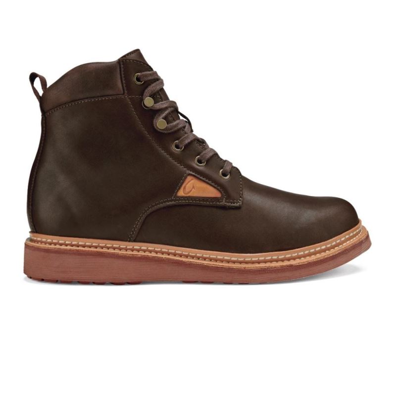 Olukai | Kilakila Men's Leather Boots - Dark Wood