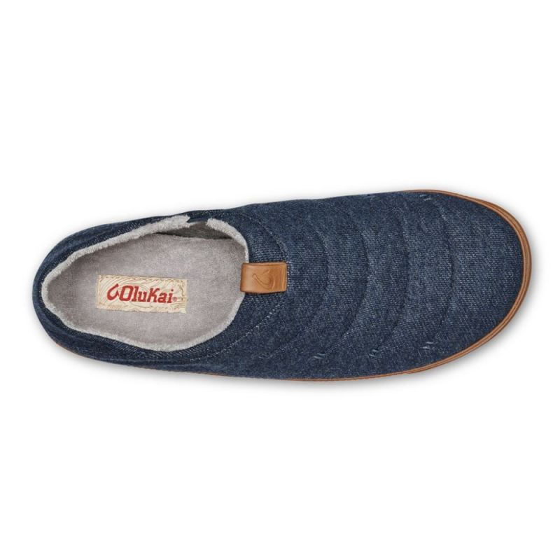 Olukai | Mahana Men's Jersey Slippers - Trench Blue - Click Image to Close