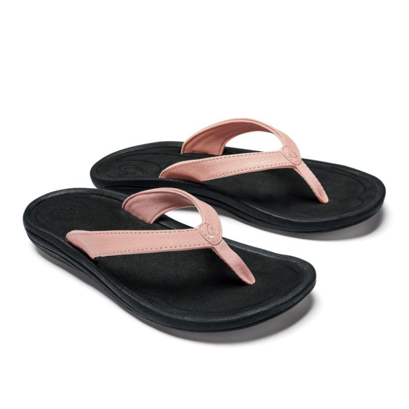 Olukai | Kulapa Kai Women's Beach Sandals - Petal Pink / Black