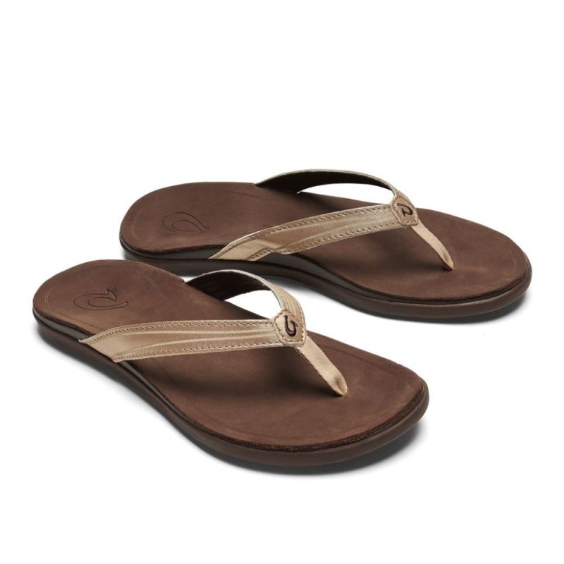 Olukai | Aukai Women's Leather Sandals - Copper / Dark Java