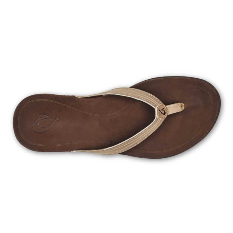Olukai | Aukai Women's Leather Sandals - Copper / Dark Java - Click Image to Close