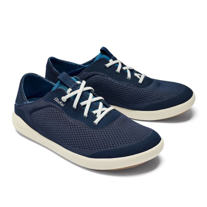 Olukai | Moku Pae Men's Boat Shoes - Trench Blue / Off White