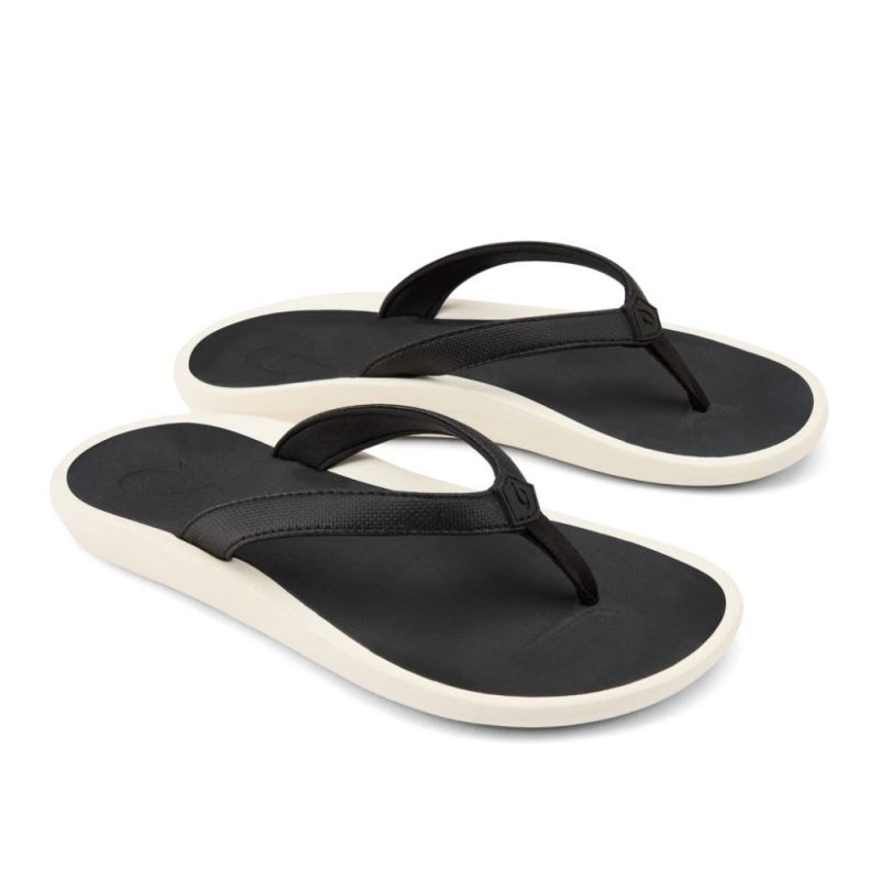 Olukai | Pi'oe Women's Beach Sandals - Black / Dark Shadow