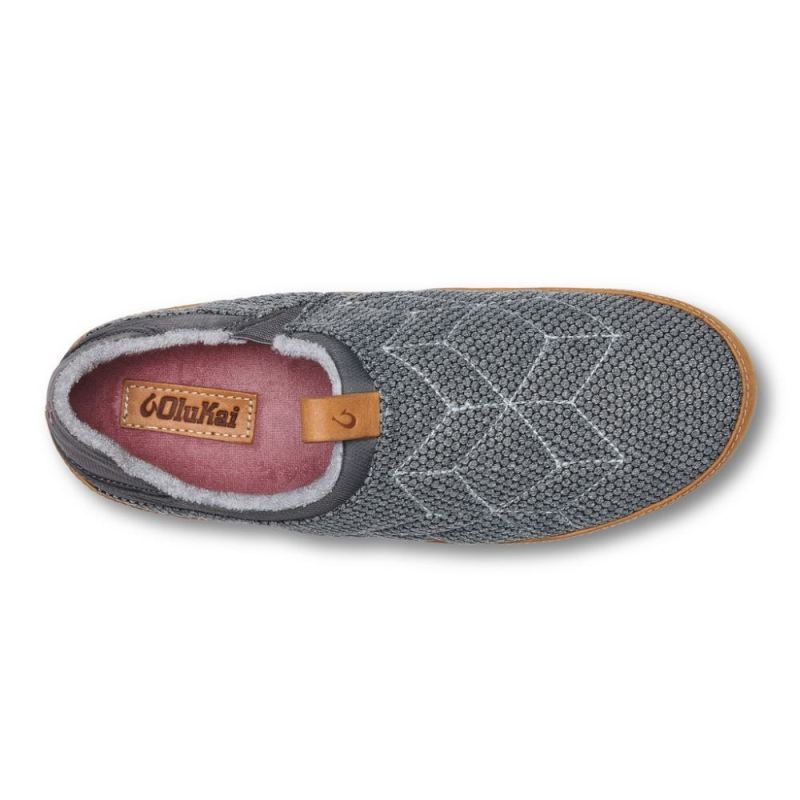 Olukai | Lania Kilohana Women's Slippers - Wind Grey / Golden Sa - Click Image to Close
