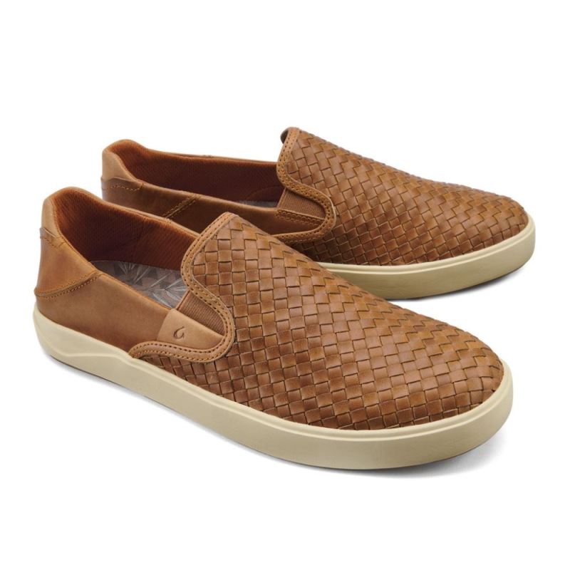 Olukai | Lae'ahi Lauhala Men's Leather Slip-On Sneakers - Fox