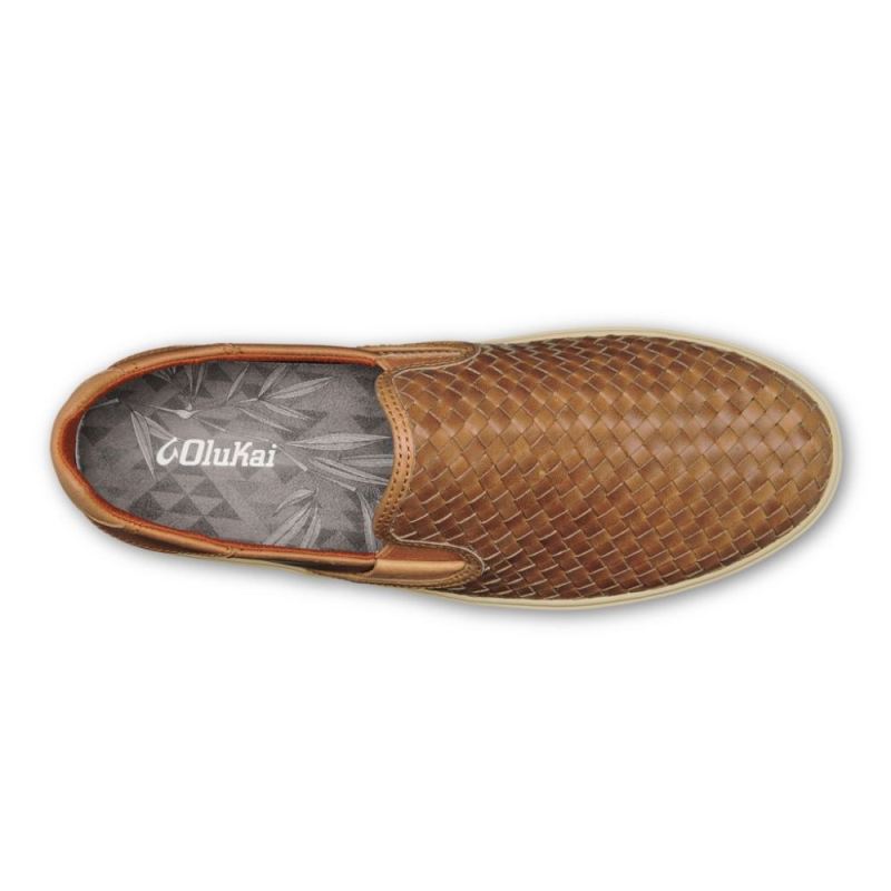 Olukai | Lae'ahi Lauhala Men's Leather Slip-On Sneakers - Fox