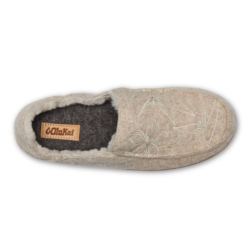 Olukai | Nohea Kilohana Women's Wool Slippers - Tapa / Golden Sa - Click Image to Close