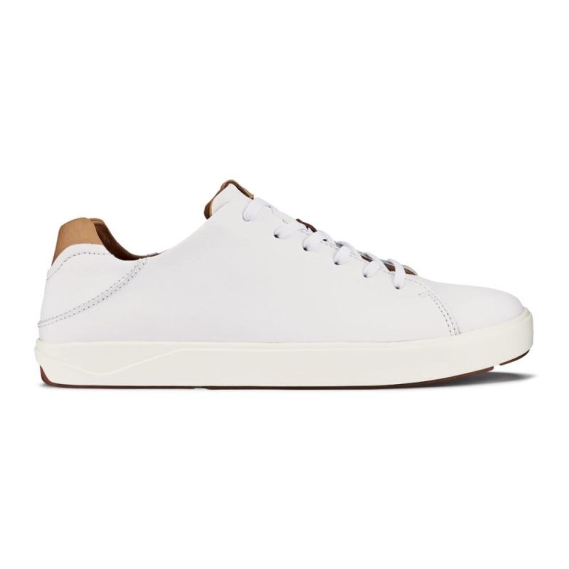 Olukai | Lae'ahi Li 'Ili Men's Leather Sneakers - White - Click Image to Close