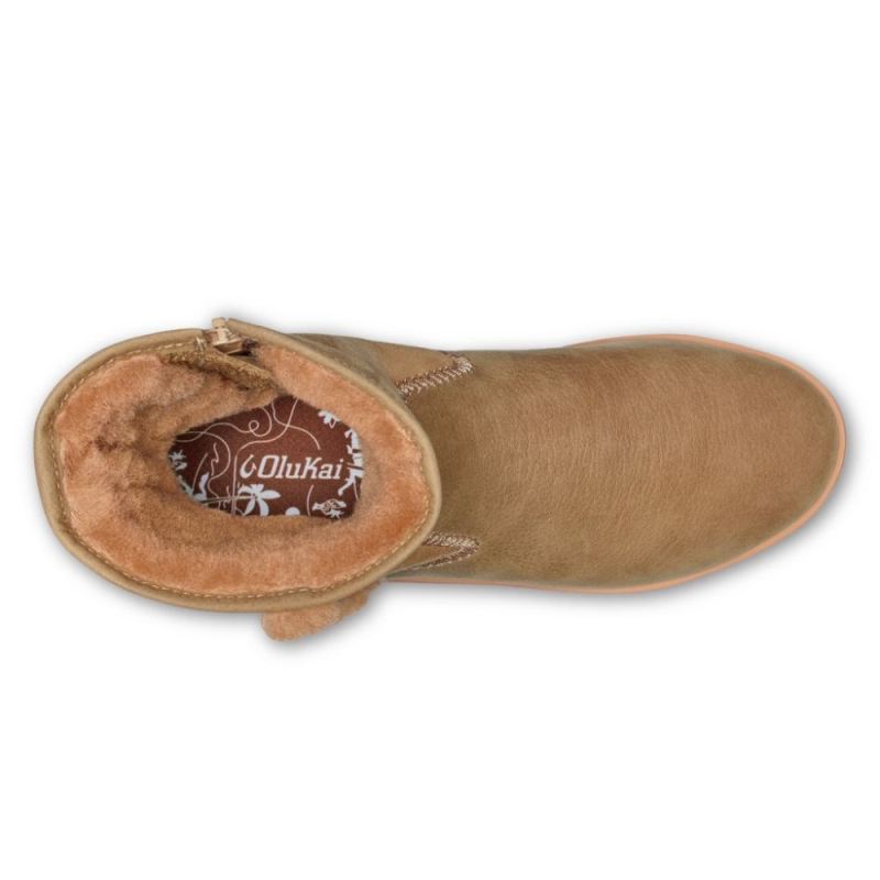 Olukai | Pa'ina Hulu Women's Shearling Boots - Tan - Click Image to Close