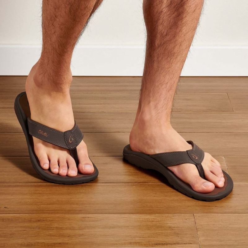Olukai | Ohana Men's Beach Sandals - Dark Java / Ray - Click Image to Close